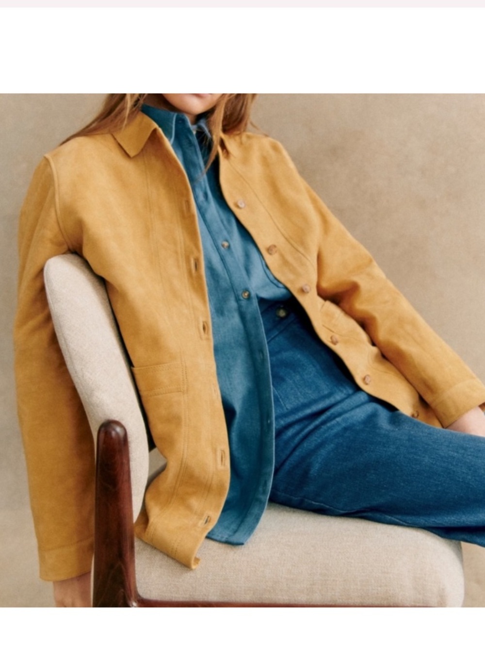 Sezane Will Goat Leather Jacket